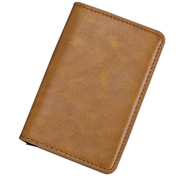 Eksklusiv Design-kortholder (RFID & NFC Beskyttelse samt GSA) Brun
