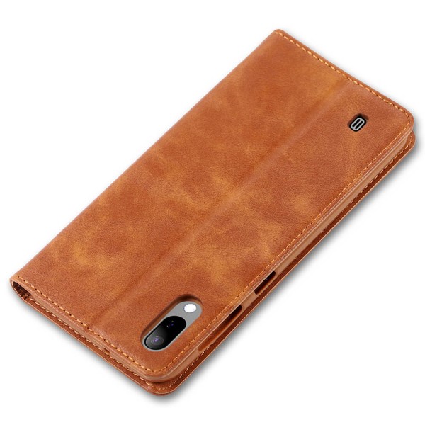 Stilfuldt Smooth Wallet Cover - Samsung Galaxy A10 Ljusbrun Ljusbrun