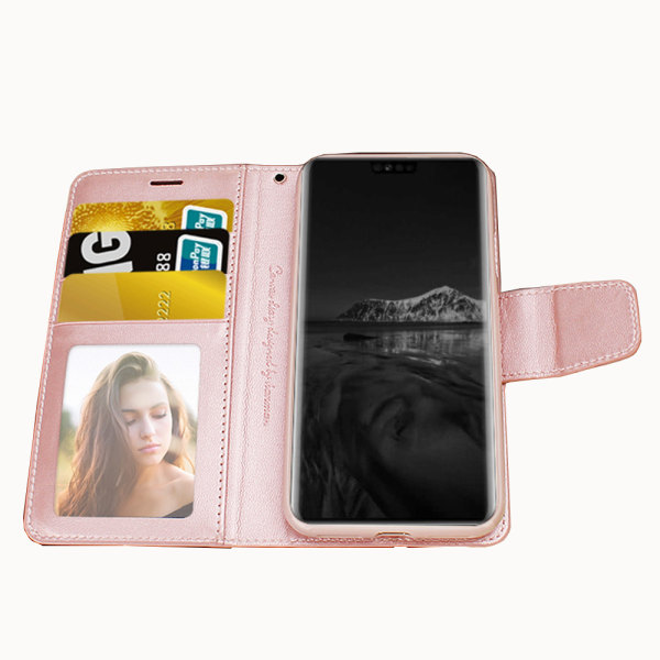 Elegant etui med pung fra Hanman - Samsung Galaxy S10e Guld