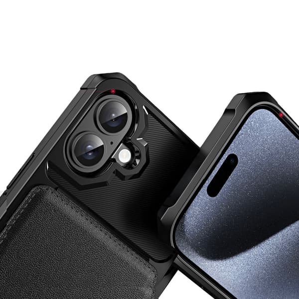iPhone 16 Kortfodral - Tunt & Skyddande Svart