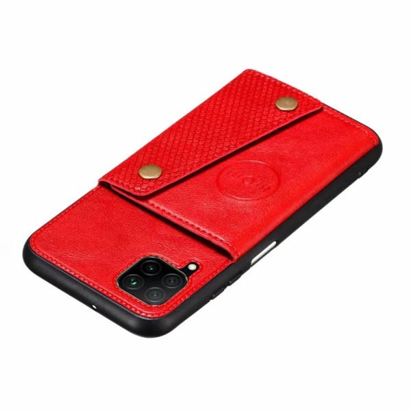Huawei P40 Lite - Genomt�nkt Skal med Korth�llare Röd