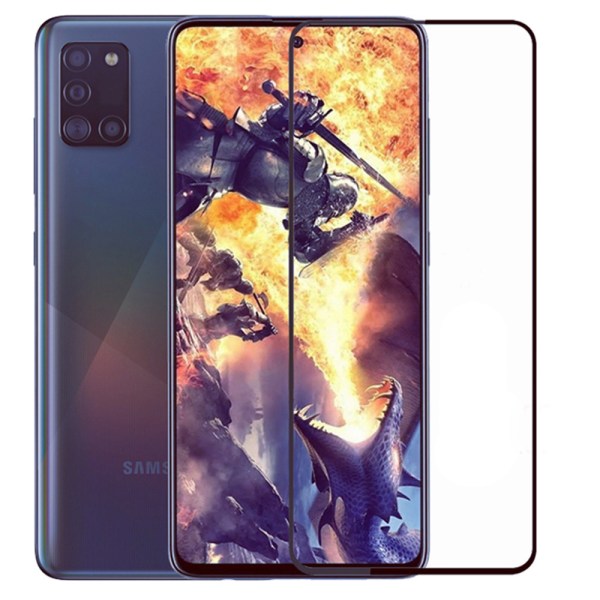 Samsung Galaxy A21s 2.5D skjermbeskytterramme 9H 0.3mm Svart
