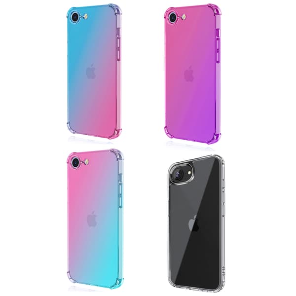 iPhone 16E - Silikonskal med Stötskydd och Stil Rosa/Grön