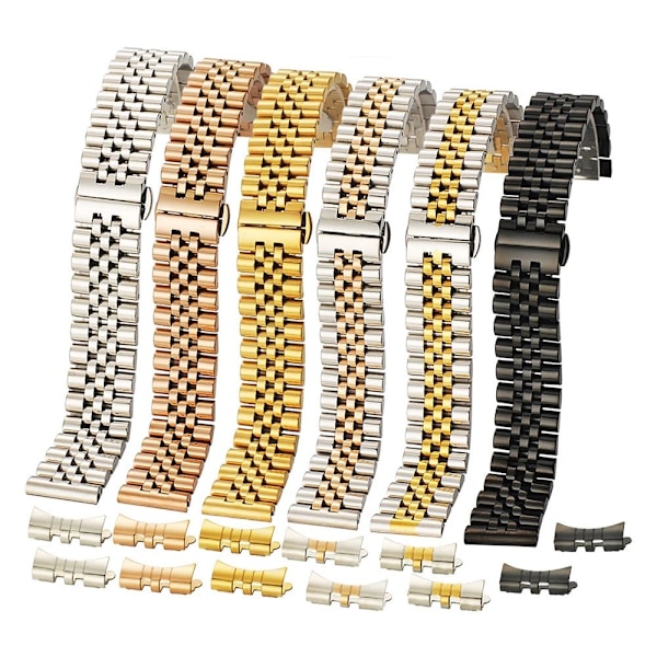 Stilsäker Hållbar Rostfritt Stål Klockarmbands Länk Guld 18mm