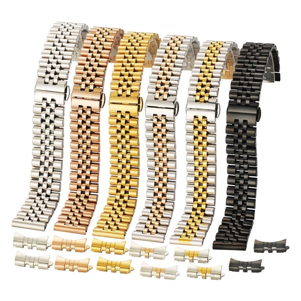 Stilsäker Hållbar Rostfritt Stål Klockarmbands Länk Silver 18mm
