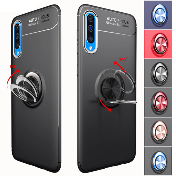 Stötdämpande Skal med Ringhållare - Samsung Galaxy A50 Blå/Blå Blå/Blå