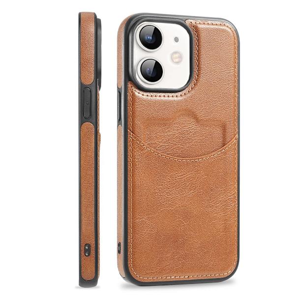 iPhone 11 - Slimmat fodral i läderlook med 1 kortfack Blå