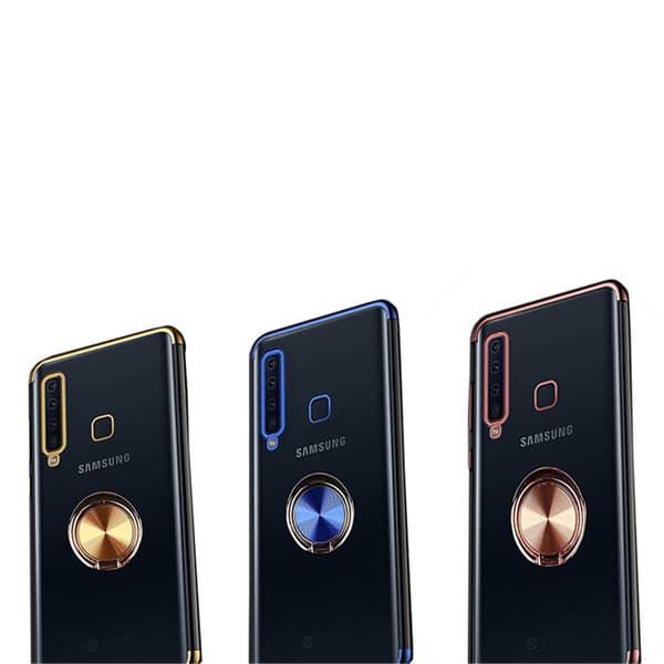 Samsung Galaxy A9 2018 - Robust Skyddsskal med Ringhållare Guld Guld