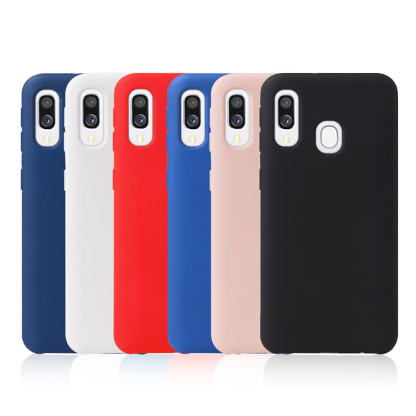 Samsung Galaxy A40 - Skyddande Matt Silikonskal Svart