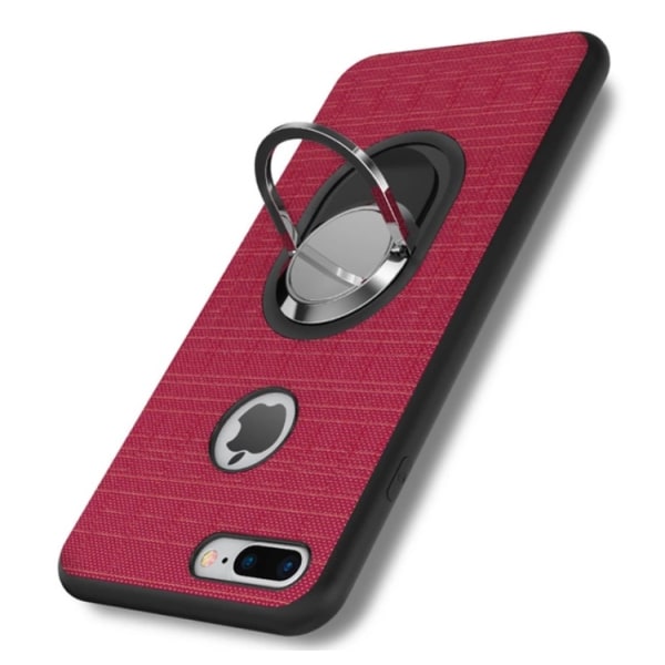 iPhone 7  PLUS- Stilrent Silikonskal med Ringhållare FLOVEME Röd