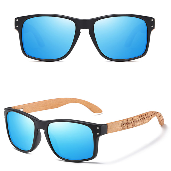 Polariserede solbriller med træstel og UV-beskyttelse Brun
