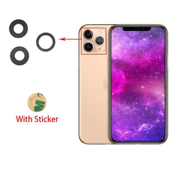 2-PACK iPhone 11 Pro Max Bakre Kamerafälglins Reservdel Transparent