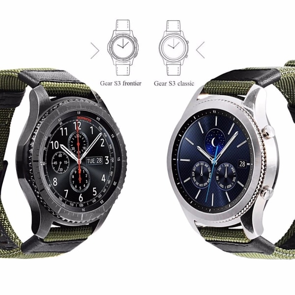 Sileät nailonrannekkeet - Samsung Galaxy Watch S3 Frontier Grön 20mm