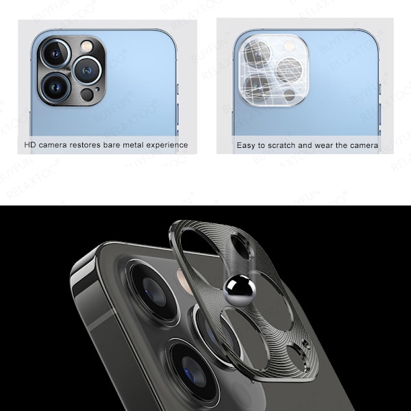 iPhone 12 Pro - Kameraramskydd AK Alloy Linsskydd Röd