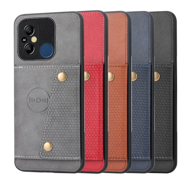 Lyxigt PC Läder Retro Flip Plånboksfodral För Xiaomi Redmi 12C Grey