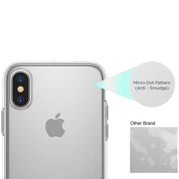 Älykäs kaksipuolinen silikonikuori iPhone X/XS:lle Transparent/Genomskinlig