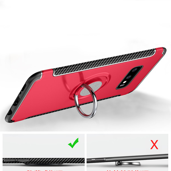 Stilig deksel med ringholder - Samsung Galaxy S10 Röd