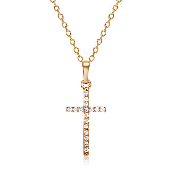 Exklusivt Bekvämt Hög Kvalitet Kors Halsband Guld