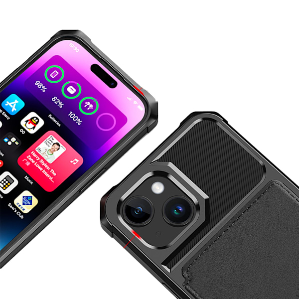 Elegantti lompakkokotelo ylellisestä PU-nahasta iPhone 15:lle Roséguld