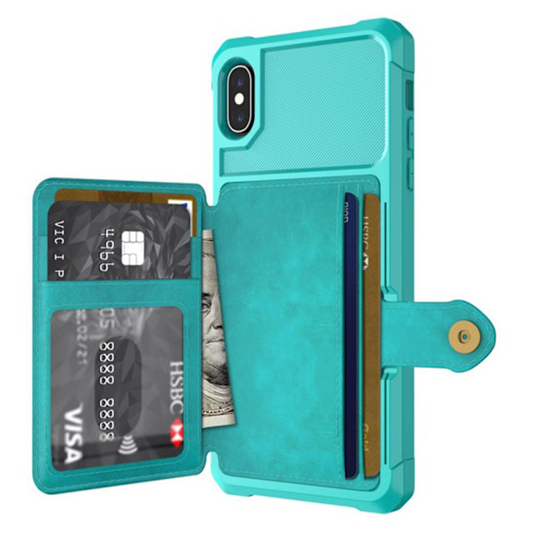 Skal med Kortfack - iPhone X/XS Grön