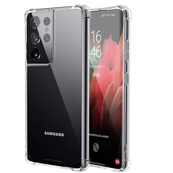 Samsung Galaxy S21 Ultra - Gjennomtenkt beskyttelsesdeksel med tykke hjørner Transparent/Genomskinlig