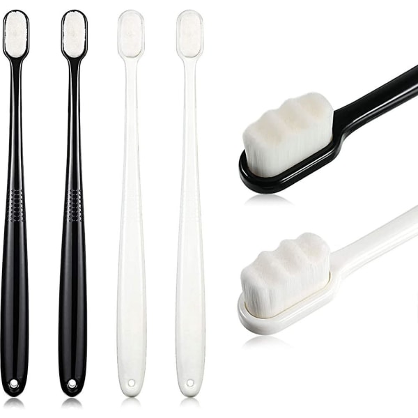 4 stycken mjuka mikro-nano manuella tandborstar extra mjuka borst tandborste present