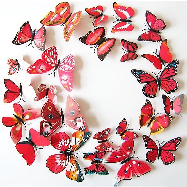 [sd] 12 st Set Romantisk 3d Färgglad Butterfly Art Väggdekaler / Gör själv vägg