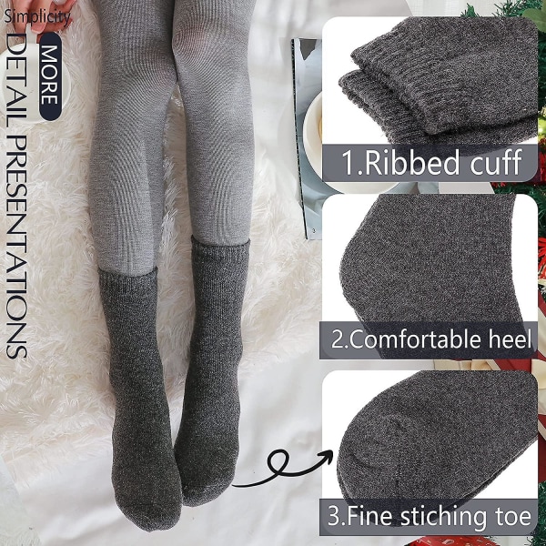 Ullstrumpor för damer Vinter Varm Tjock Vandring Thermal Boot Mysig Crew Cabin Comfy Damer