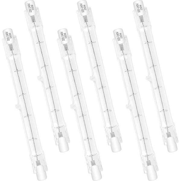 6-pack R7S halogenlampor 118mm 240W 230V, J118 säkerhetslampa linjär strålkastare lampor, dimbar, 2700K varmvit, 4650lm