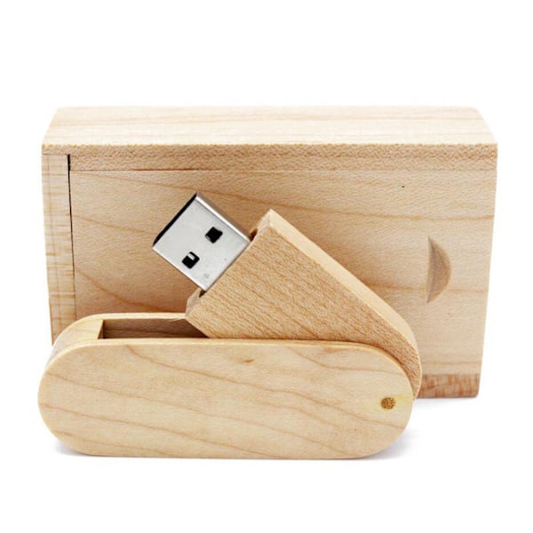 USB Flash Drive, Premium USB2.0 Flash Drive, 16GB/32GB Massivt Træ USB Flash Drives Høj Hastighed Dataopbevaring Memory Stick Pendrive med Æske