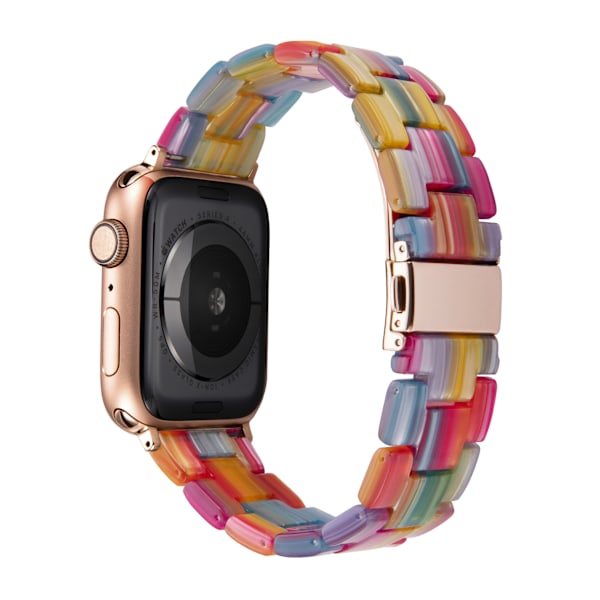 Resinrem for Apple Watch-rem 41mm 40mm 38mm, lettvektserstatning for iWatch-rem for kvinner og menn, lenkeklokkereim for Apple Watch Series 8/7/6/5/4