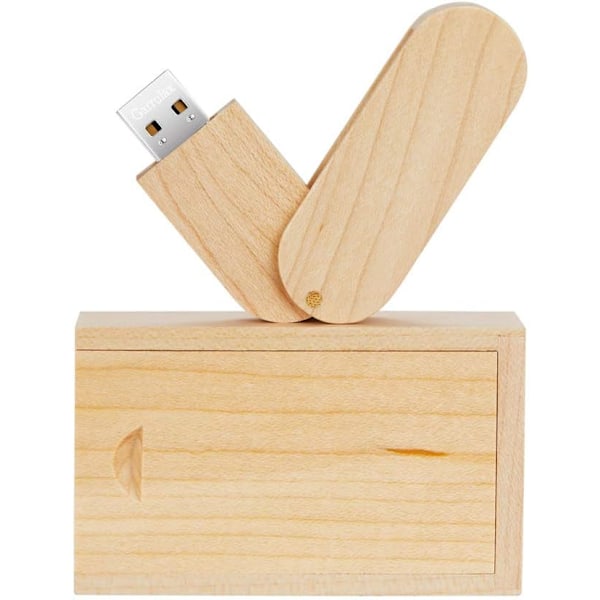 USB Flash Drive, Premium USB2.0 Flash Drive, 16GB/32GB Massivt Træ USB Flash Drives Høj Hastighed Dataopbevaring Memory Stick Pendrive med Æske