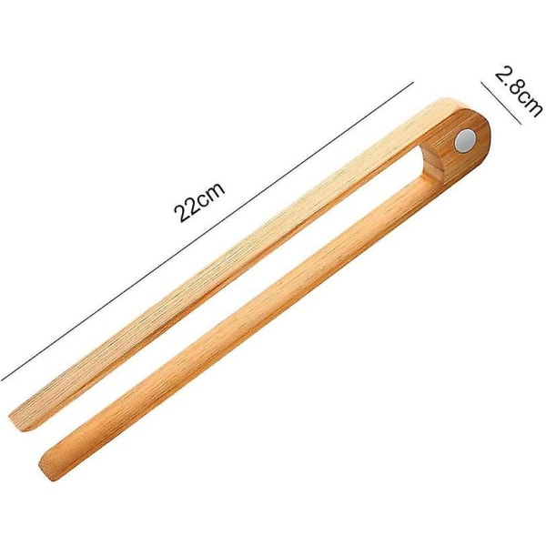 4 st 8,7 tum magnetiska bambu-brödrost-tänger för miljövänlig träköksbröd