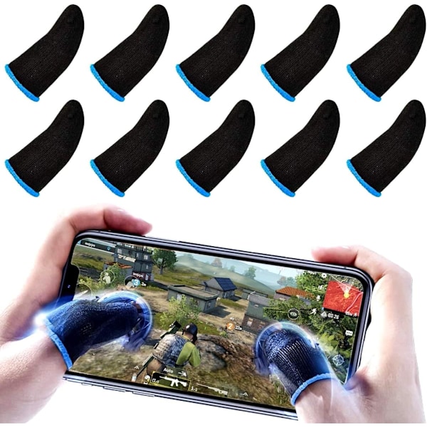 Finger Sleeves for Gaming - PUBG Finger Sleeve Gloves for Gaming - Thumb Sleeves Mobile Gaming - Gamer Gloves - Dedales para Dedos Gamer - Pack of 10