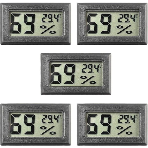 5-pack Mini Hygrometer Liten digital termometer Hygrometer Lcd Monitor inomhuspresent