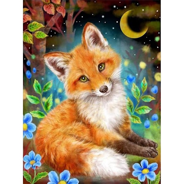 Little Fox Diamond Painting for Kids (30x40cm), 5d Diamond Painting Kit, Crystal Craft Kit, DIY Full Diamond Picture for Boys and Girls