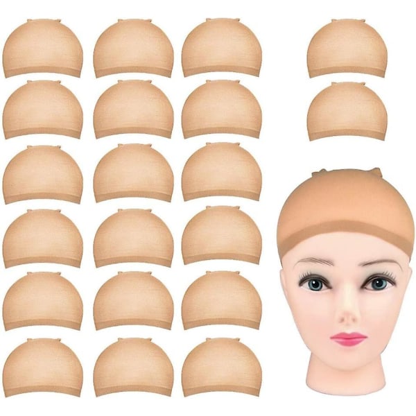 Peruk Cap. 20-pack stretchig nylon peruk Cap för kvinnor Makeup.nude