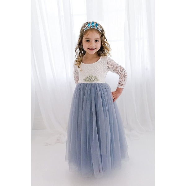 För flickor, Frozen Elsa Princess Crown Sapphire Blue Crystal Rhinestone Pearl