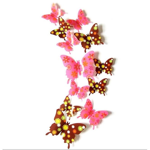 [sd] 12 st Set Romantisk 3d Färgglad Butterfly Art Väggdekaler / Gör själv vägg