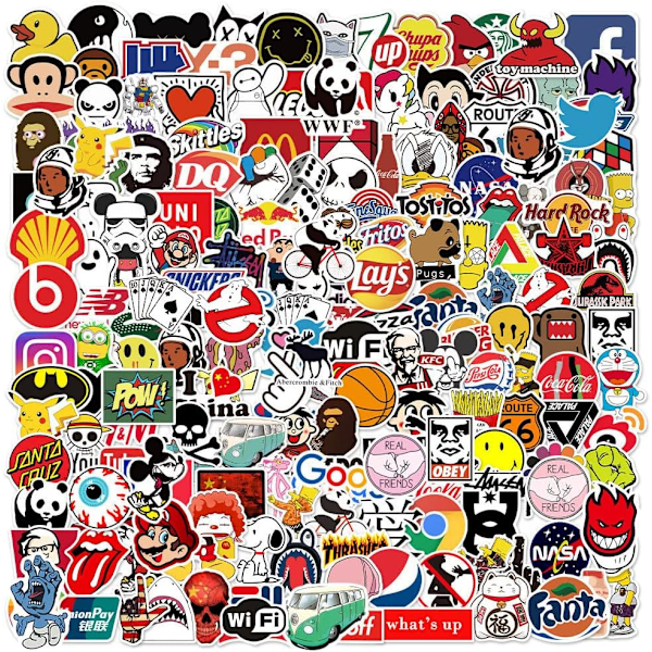 201pcs Water Bottle Stickers Laptop Cars Cool Stickers for Adults Teens Kids, Skateboard Sticker Pack Durable Vinyl Sticker