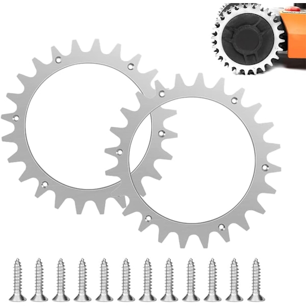 Reservedel i rustfrit stål til Worx S/M-model robotplæneklipper, robotplæneklipper-spidser til forbedring af trækkraft til Worx S/M-modeller 205 mm aluminium