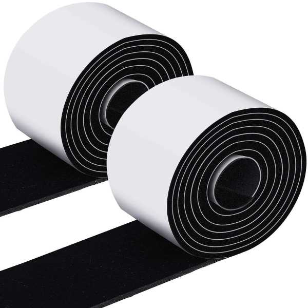 2 förpackningar Heavy Duty filtremsrulle - självhäftande filtband för möbelskydd (svart)