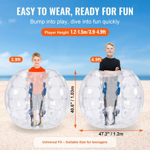Bubbelboll-VEVOR-1,2 m-Transparent-Bubbelstötfångare i PVC-för utomhuslagspel Trädgårdsstötfångarleksak