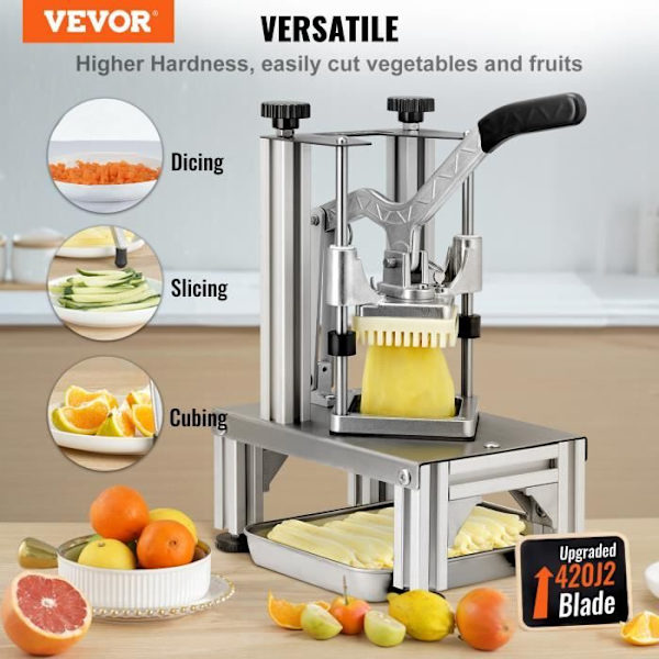 Coupe-Frites Reklam - VEVOR - Multifunktionell Grönsaksfrukt - 4 Rostfria Blad