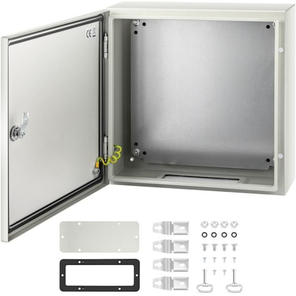 Kolstålkapsling NEMA-VEVOR-40x40x15 cm-NEMA 4X IP66-Vattentät och dammtät-med monteringsplatta