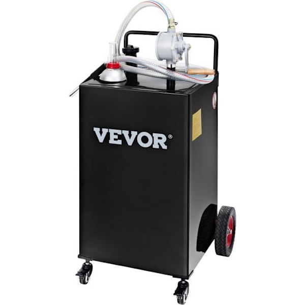 Bränslevagn-VEVOR-30 liter-4 hjul-Manuell överföringspump-Bilar-Gräsklippare-ATV-Båtar-Svart
