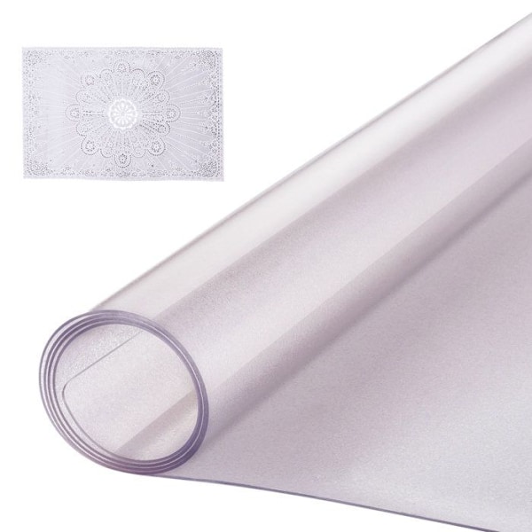 Frostad PVC-bordsduk-VEVOR-1067x1524 mm-Tjocklek 1,5 mm-Rektangulär-Vattentålig-Lätt att rengöra Transparent