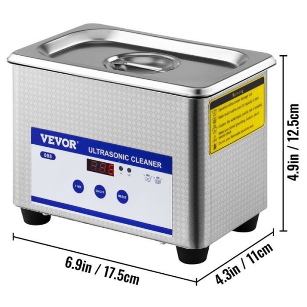 VEVOR 0,8L Ultraljudsrengöring med rengöringskorg