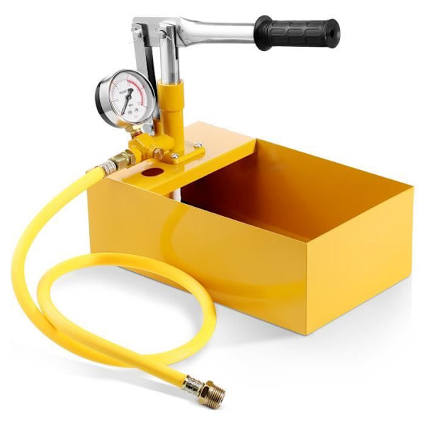 Trycktestpump - VEVOR - Hydrostatisk hydraulisk manuell enkelventil 25bar med 5 L vattentank 1 m slang