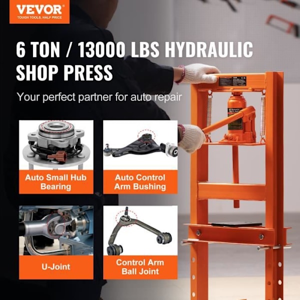 6 T Hydraulisk Bänkpress - VEVOR - Bilsvep Bänktryck 110 mm